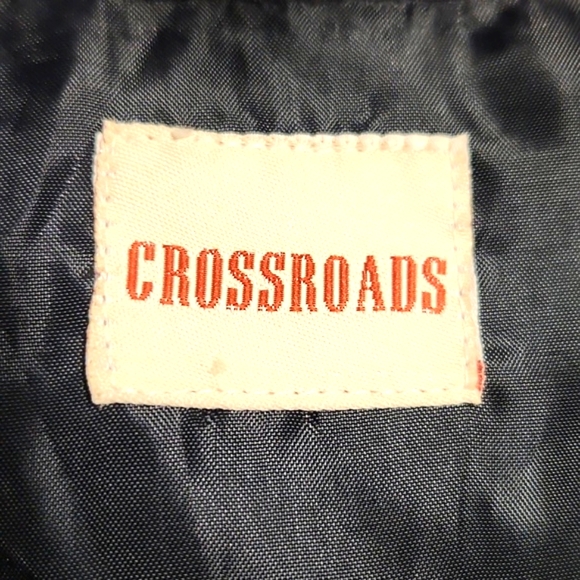 Crossroads Vintage Suede Front Black Costume Dress Vest Size Large - Picture 6 of 9